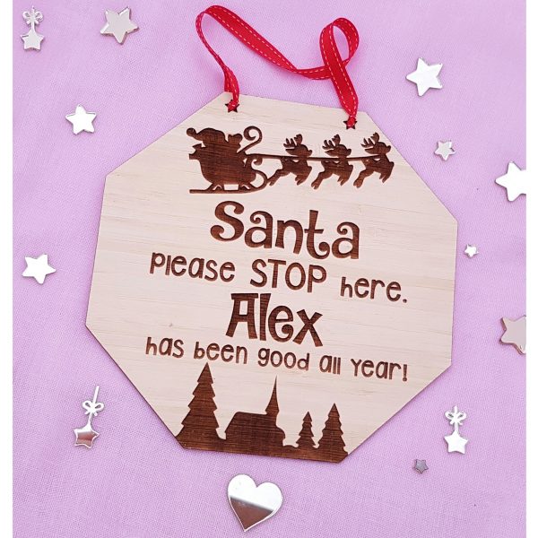 Personalised Santa Please Stop Here Sign