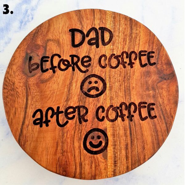Dad Before and After Customised Wooden Coasters
