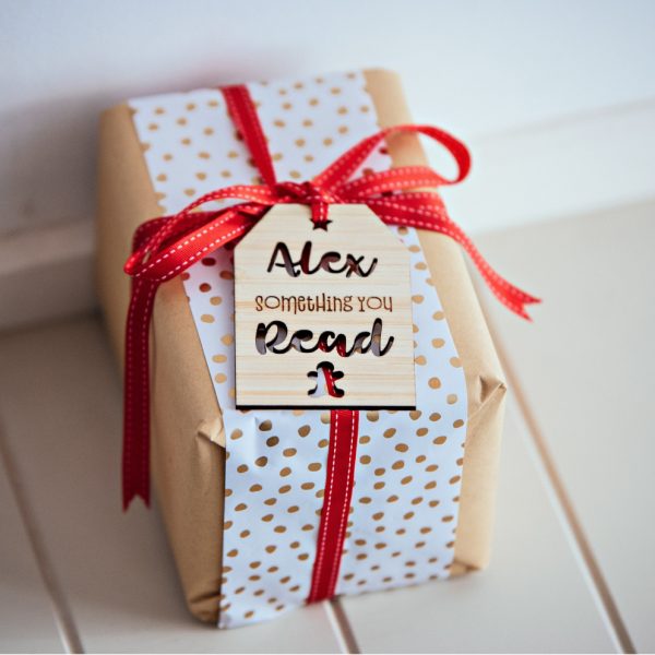 Something you read personalised christmas tag