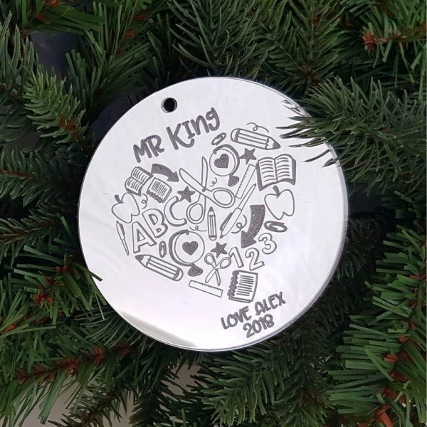 Personalised Teacher Christmas ornament gift