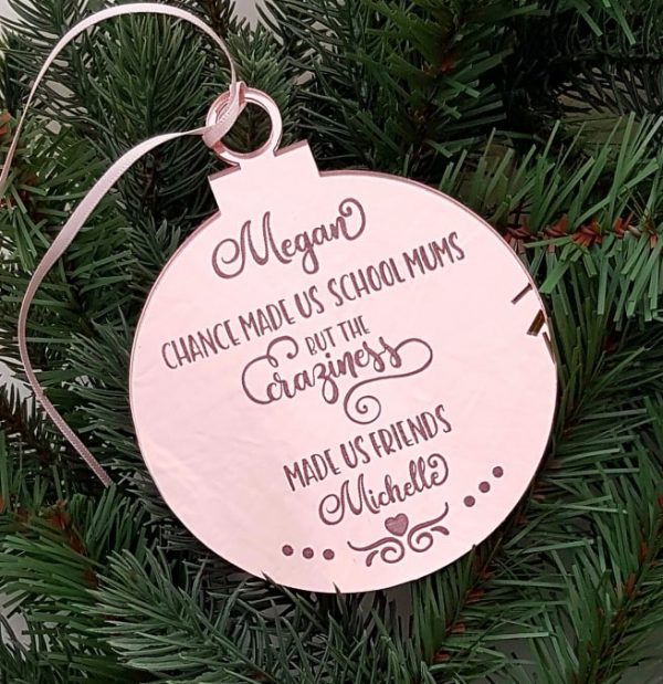 personalised christmas ornament gift Chance made us school mums