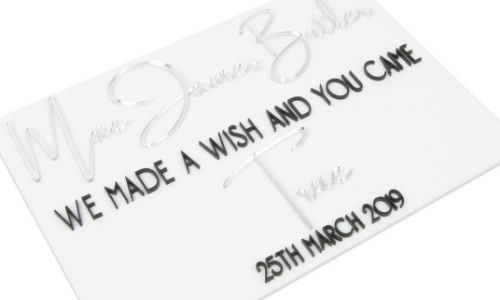 acrylic we made a wish birth announcement sign