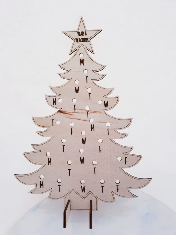 Personalised Wooden Tree Advent Calendar for Teachers