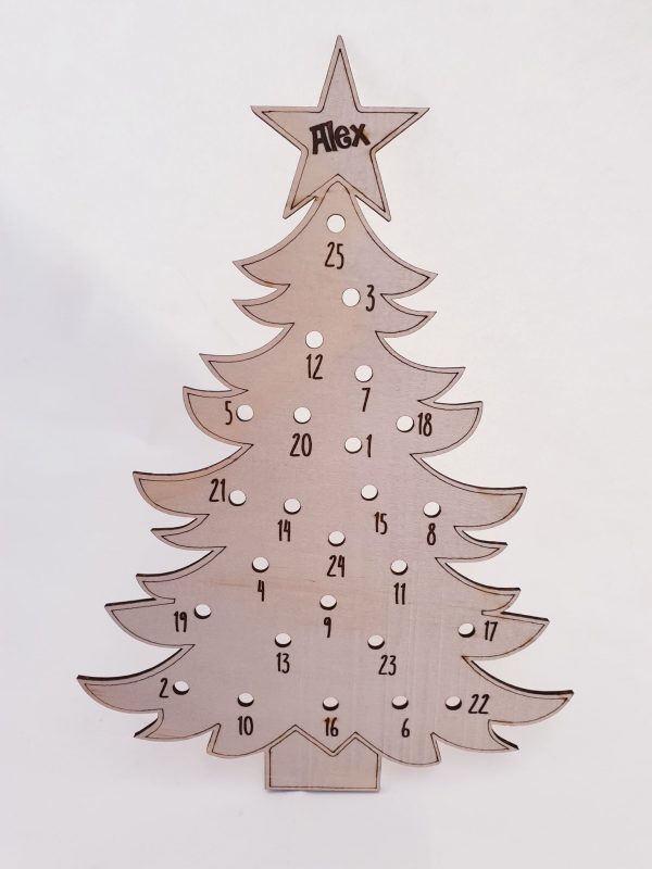 Personalised Wooden Advent Calendar for Christmas