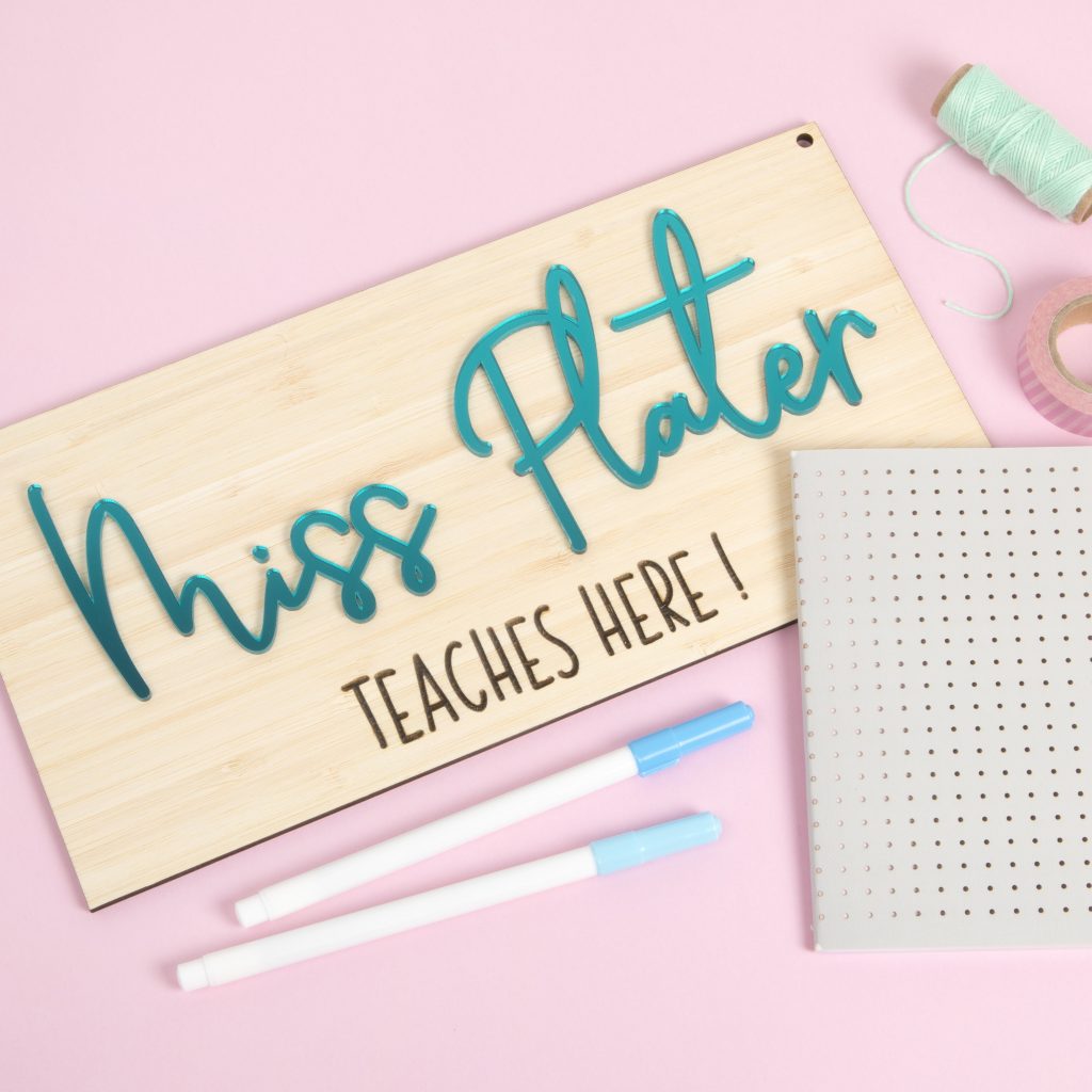Teal Mirror Personalised Teacher Gift Sign