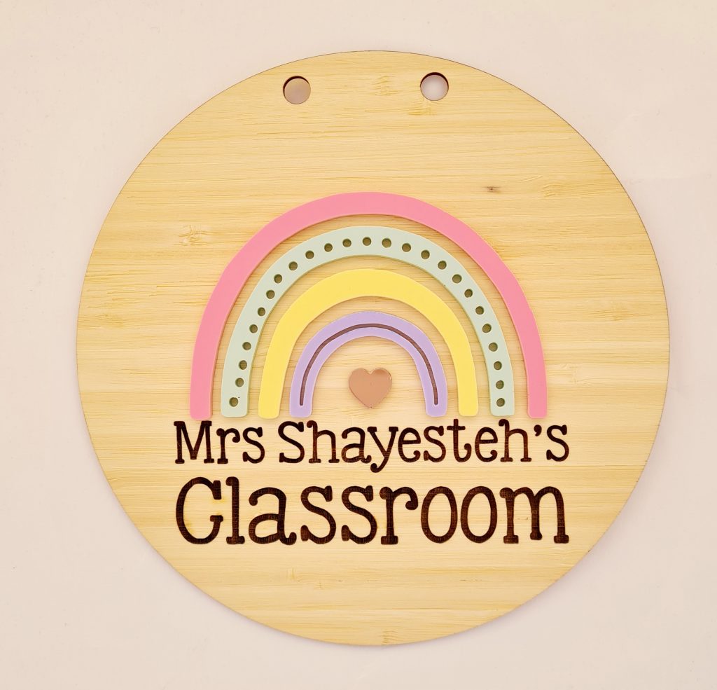 Rainbow classroom sign