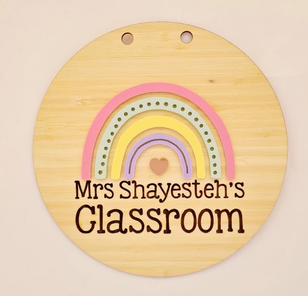 Rainbow classroom sign