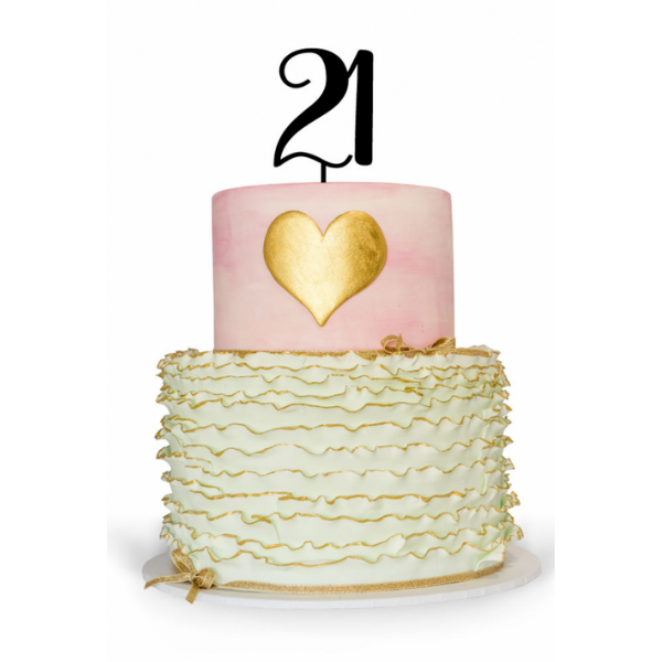 Number 21 Cake Topper in Garamond Font - Sweetheart Creative
