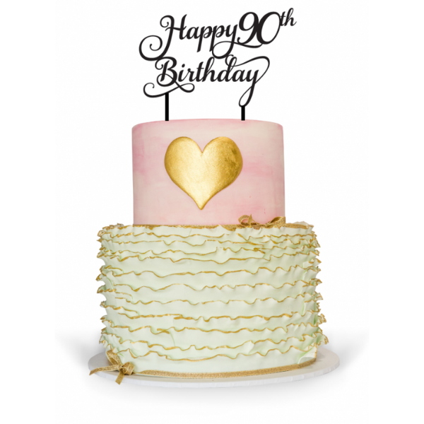 90th Birthday Cake - Decorated Cake by beyondthefrosting - CakesDecor