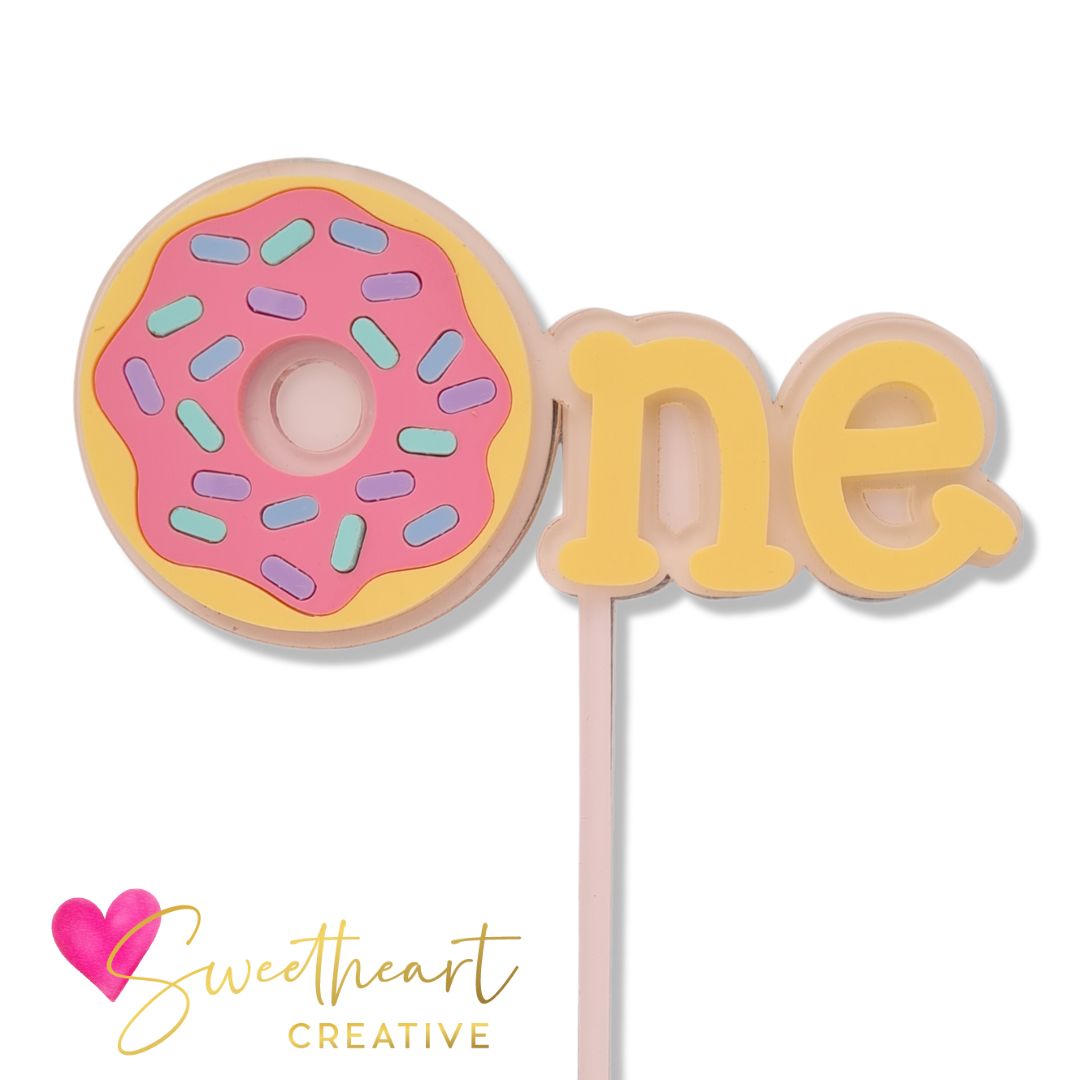 Donut One Cake Topper Sweetheart Creative