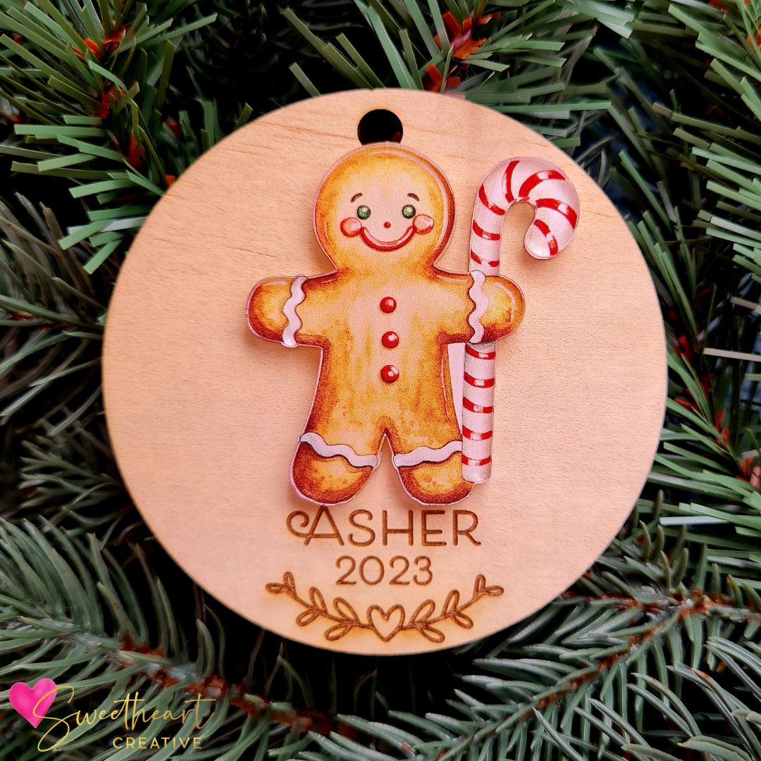 Gingerbread boy with candy cane