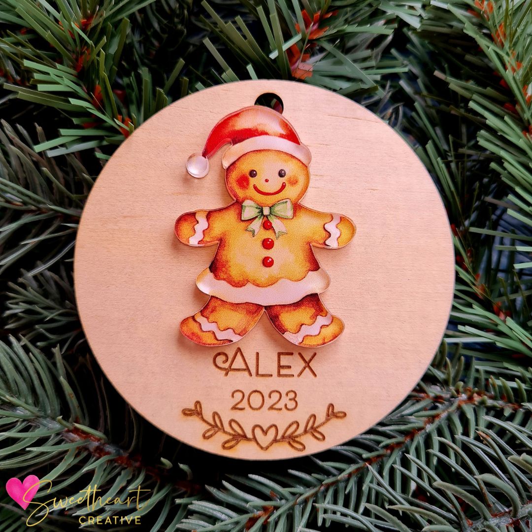 Santa Gingerbread man with hat and bow